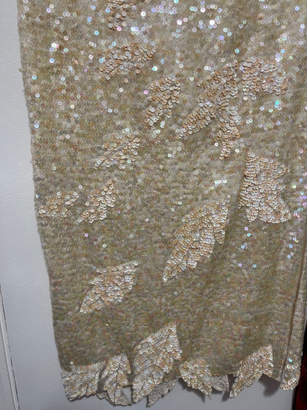 All silk sequins dress Women’s L XL iridescent - Picture 3 of 11